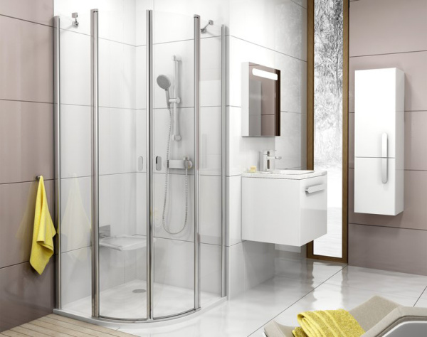 душевой поддон из искусственного камня ravak elipso pro chrome 90×90 xa247701010 белый
