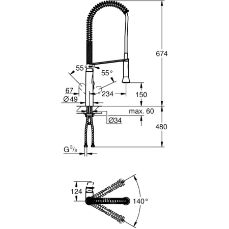 смеситель для кухни grohe к7 32950dc0