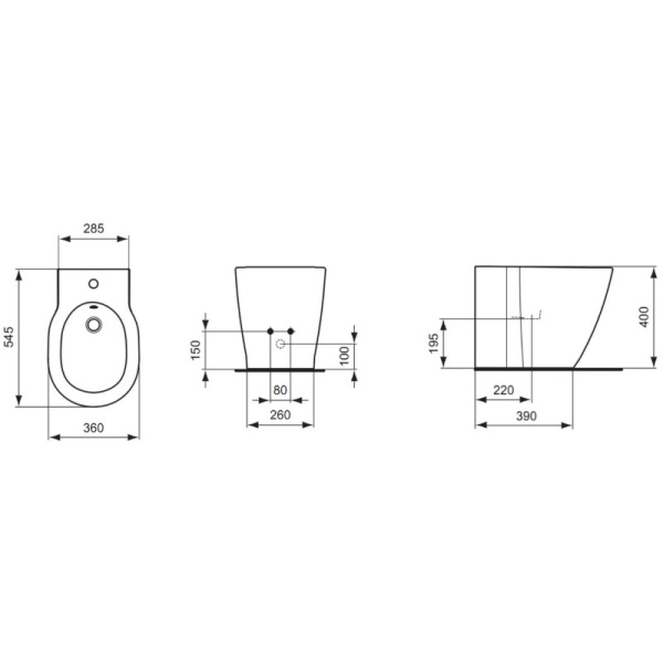 биде напольное ideal standard connect e799501