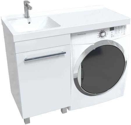 раковина 1marka wash 110 l ц0000002637 над стиральной машиной, белая