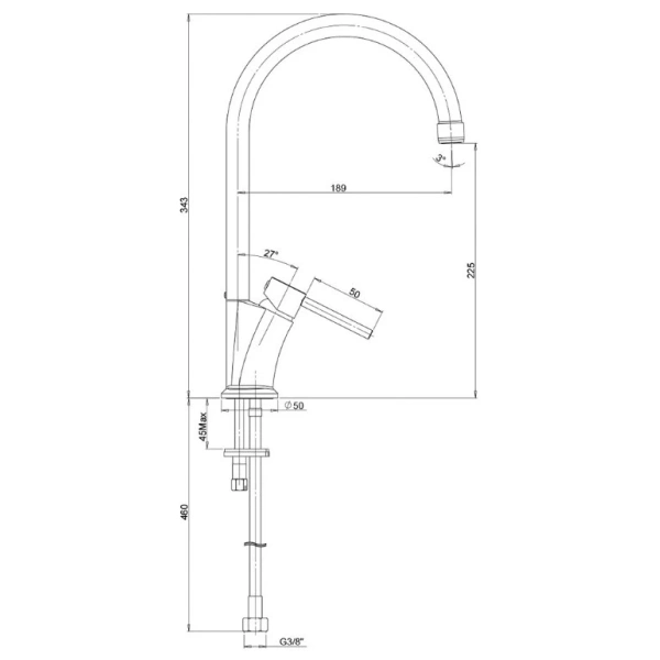 смеситель для кухни paini monterosa mocr550 цвет хром