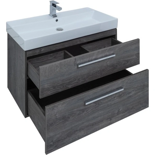 тумба под раковину aquanet nova 85 (slim synergy) дуб рошелье (2 ящика), 00249921