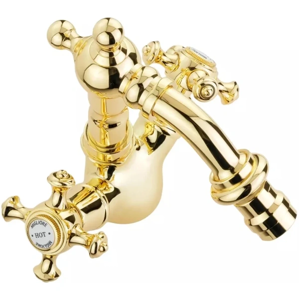 смеситель migliore prestige 31625 для биде, с донным клапаном, золотой