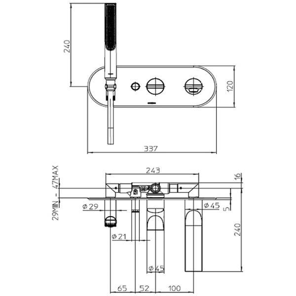 смеситель для ванны bossini apice z00555.045 белый матовый