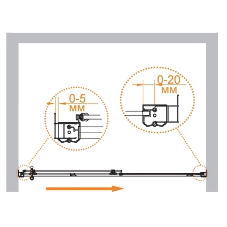 душевая дверь cezares retro 110 retro-bf-1-110-pp-cr профиль хром стекло матовое с прозрачным рисунком