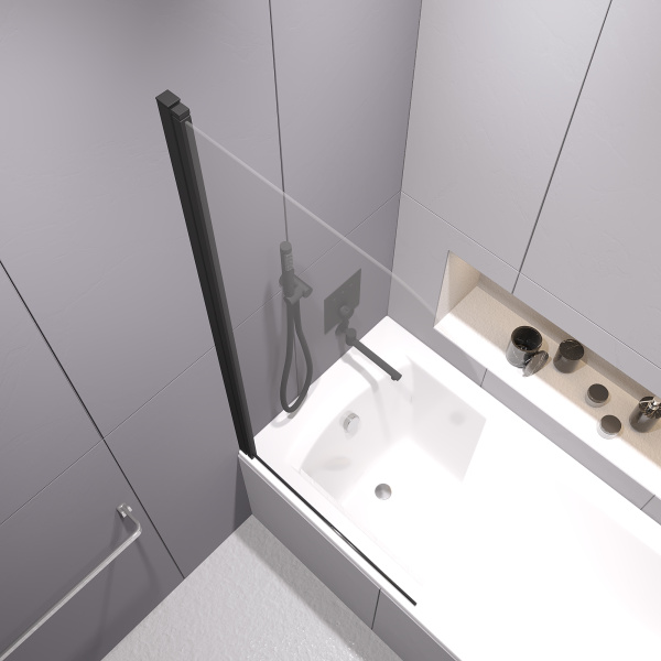 Шторка на ванну RGW Screens SC-109B 60х150 411110906-14 профиль Черный стекло прозрачное