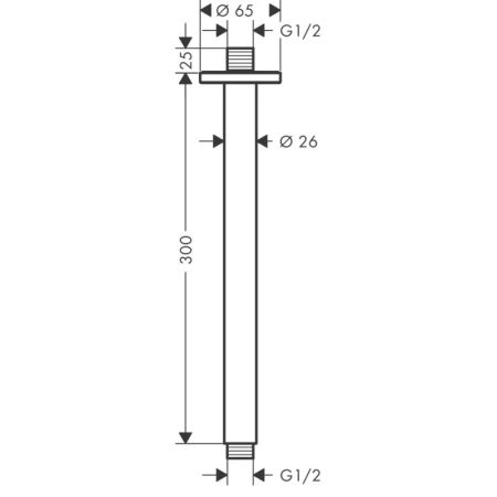 потолочный кронштейн 300 мм hansgrohe vernis blend 27805000