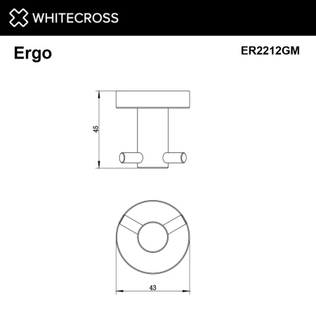 крючок whitecross ergo er2212gm двойной, оружейная сталь