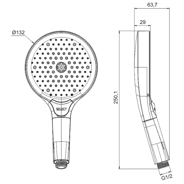 ручной душ whitecross y brushed nickel top-nib брашированный никель
