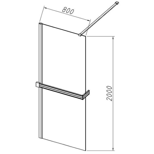 душевая перегородка vincea walk-in hr 80 vsw-4hr800clg профиль брашированное золото, стекло прозрачное