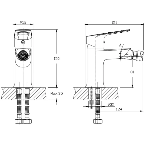 смеситель rush edge ed7735-12 для биде смеситель rush edge ed7735-12 для биде