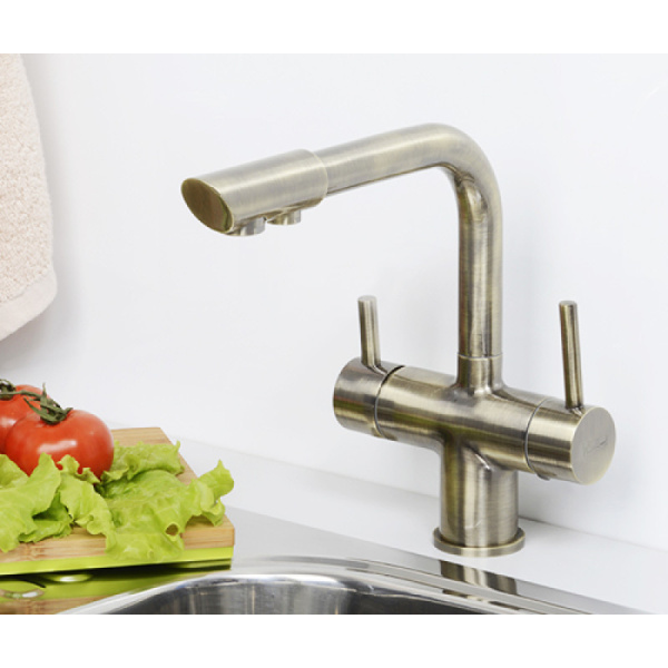 смеситель для кухни wasserkraft a8037 цвет бронза светлая