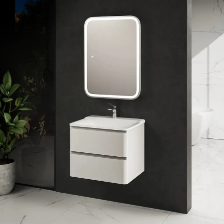 тумба под раковину aquame s4 60 aqm900460wh подвесная цвет белый глянцевый