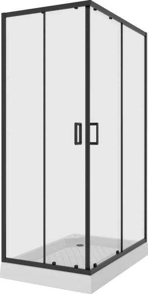 душевой уголок niagara nova ng-6810-08 black 120×80 профиль черный, стекло прозрачное
