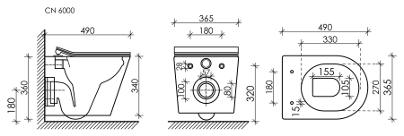 сет 4 в 1: подвесной унитаз balearica rimless арт. cn6000 + шумоизоляционная панель для инсталляции арт. cn1000 + инсталляция ceramicanova envision с кнопкой смыва flat цвет хром, креплениями, арт. cn1002ch