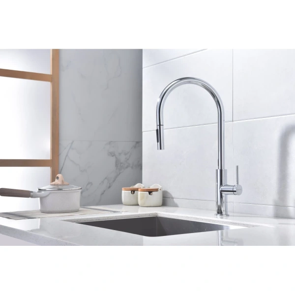 смеситель для кухни paulmark senso se215180-cr, с выдвижным изливом, сенсорное управление, цвет хром смеситель для кухни paulmark senso se215180-cr, с выдвижным изливом, сенсорное управление, цвет хром