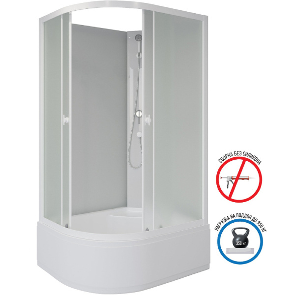 душевая кабина niagara promo 90x80 r p90/80/40r/mt/bk без гидромассажа