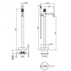 смеситель для ванны fima carlo frattini spillo tech f3034/6xcr напольный
