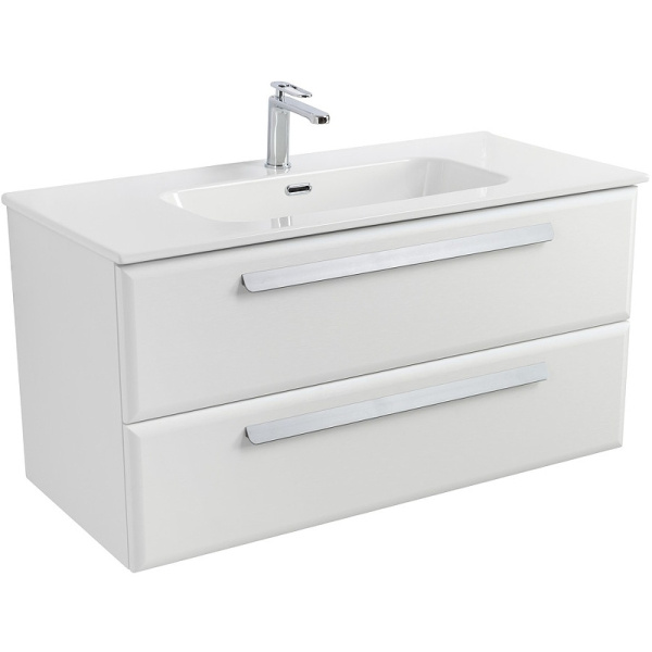 тумба под раковину cezares eco-cer-n 100 eco-cer-n-1000-2c-so-bl подвесная bianco lucido без ручек