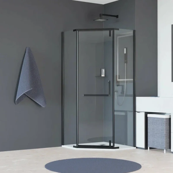 Душевой уголок RGW Hotel HO-081-B 100х100х195 см, профиль черный, стекло прозрачное Душевой уголок RGW Hotel HO-081-B 100х100х195 см, профиль черный, стекло прозрачное