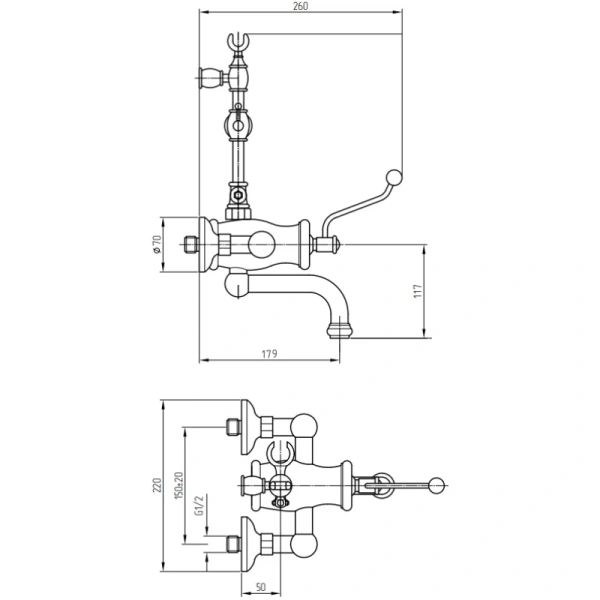 смеситель для ванны migliore vivaldi 19544 золото