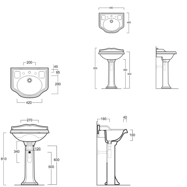 simas simas arcade раковина 59х46 см, 3 отв., цвет: белый