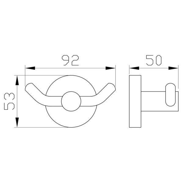 Крючок Wonzon & Woghand Easy WW-8125 двойной, для ванны, хром
