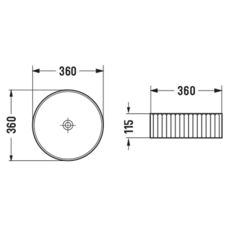 раковина накладная vincea vbs-501 36х36 см, белая