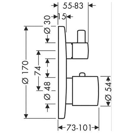 термостат для ванны axor uno 38720000