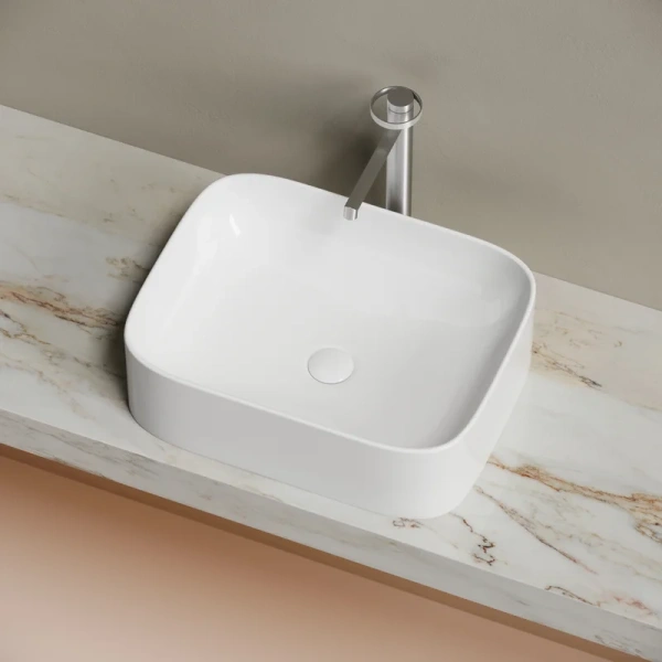 раковина ceramicanova element cn6052 накладная, 50.5x38 см, белая глянцевая