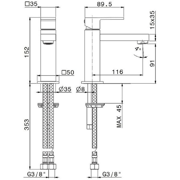 смеситель для раковины kerama marazzi futura 66412km.01.093 черный матовый
