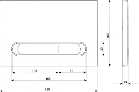 кнопка смыва для инсталляции cersanit estetica 64109 для унитаза, пластик, цвет белый