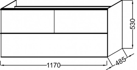 тумба под раковину jacob delafon odeon up 117 см eb892-n26 серый бетон