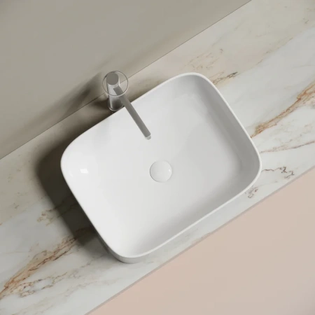 раковина ceramicanova element cn6052 накладная, 50.5x38 см, белая глянцевая