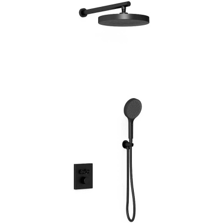 Душевая система Vincea Inspire VSFW-3I21MT2MB с термостатом Черная матовая