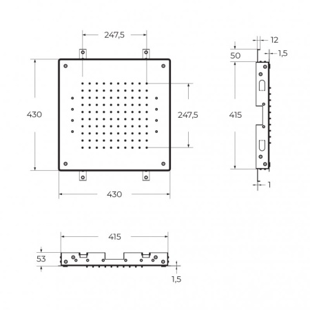 верхний душ cezares czr czr-sd1-43-bs бронза матовая