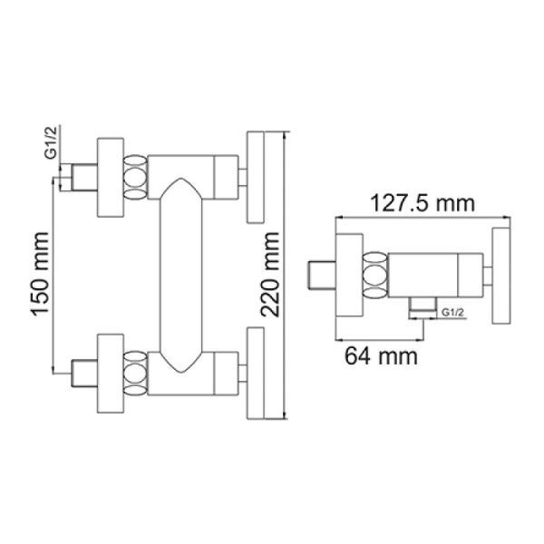 смеситель для душа, wasserkraft weser 7802 цвет хром