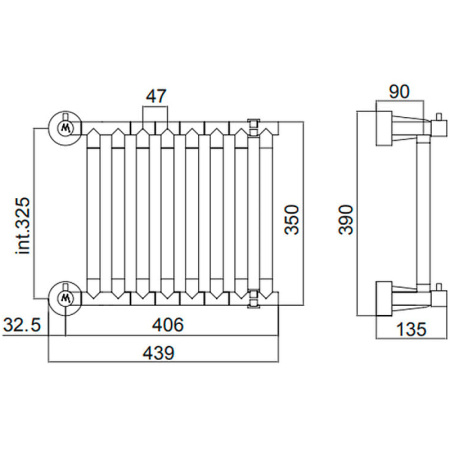 полотенцесушитель водяной margaroli sole 480s08cr хром