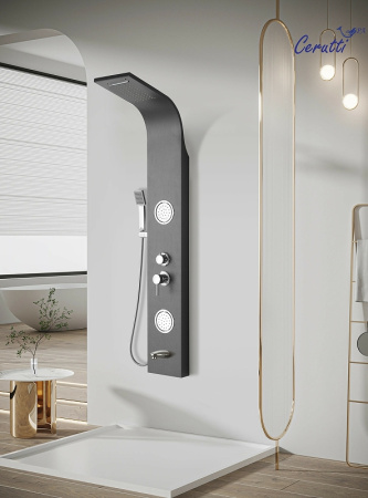 душевая панель ceruttispa twin bs ct9986 с гидромассажем хром душевая панель ceruttispa twin bs ct9986 с гидромассажем хром