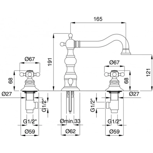 смеситель для раковины migliore arcadia ml.arc-8312.br
