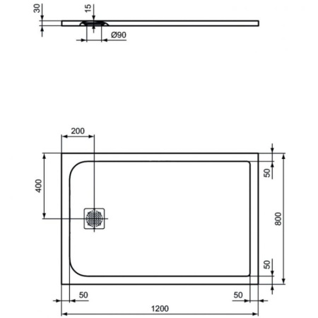 душевой поддон 120×80 см ideal standard ultraflat s k8227fr белый