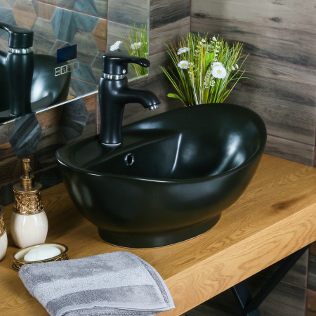 Накладная раковина в ванную 59 см Melana MLN-7167MB черная