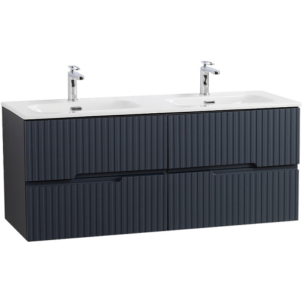 тумба под раковину cezares duet-n 120 duet-n-1200-4c-so-2-gr-p подвесная grafito
