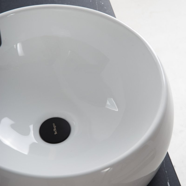 раковина belbagno bb1065 накладная, без перелива, ø40 см, белая