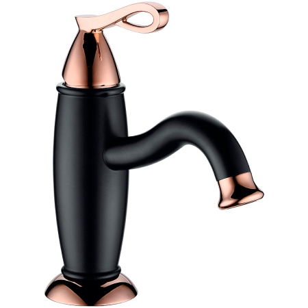 смеситель для раковины lemark prime lm6106brg черный матовый розовое золото