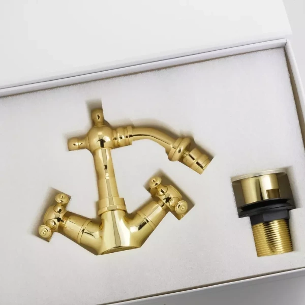 смеситель migliore prestige 31625 для биде, с донным клапаном, золотой