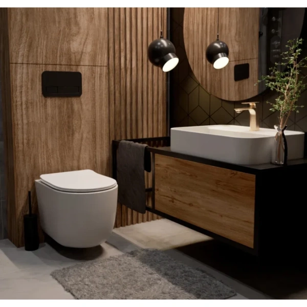 смеситель для раковины aquame monza aqm6310bg без донного клапана, золотой матовый