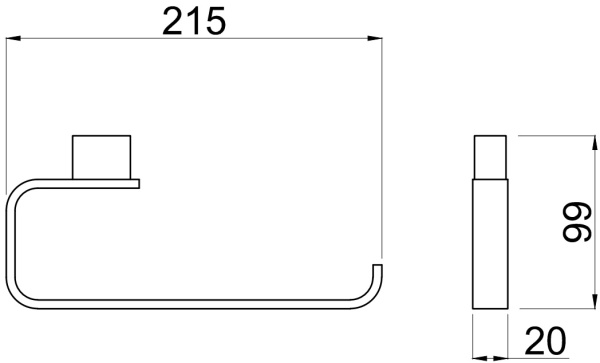 Полотенцедержатель Allen Brau 6.21010-31 INFINITY 215мм, латунь, черн.мат (265486)
