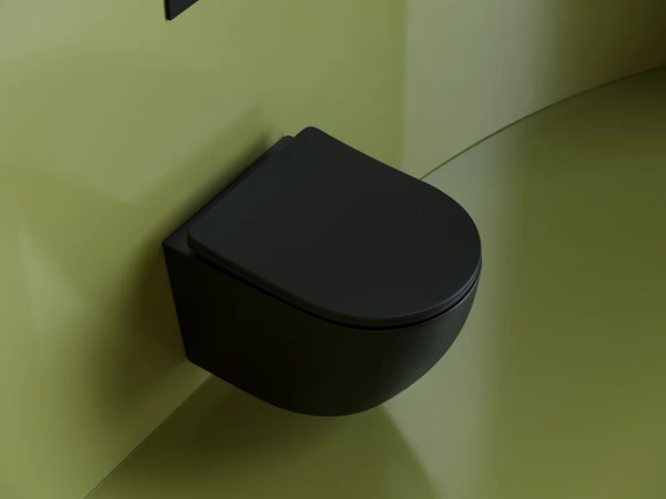 унитаз подвесной ceramicanova уно (uno) cn11001mb, цвет черный матовый