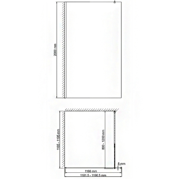 душевая перегородка wasserkraft rossel 28w40 120 см, профиль хром, стекло прозрачное